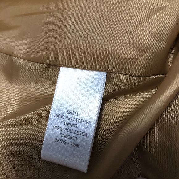 Tan leather jacket - Picture 6 of 12